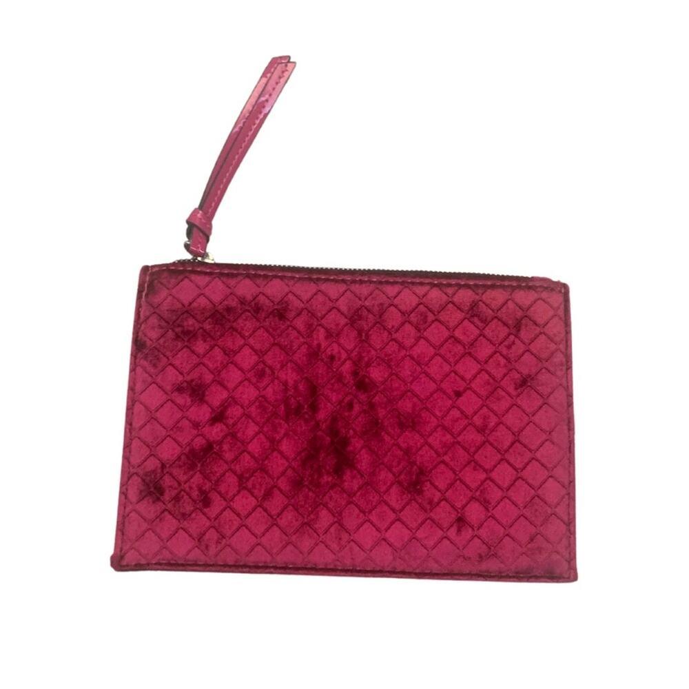 2/$30 Elegant Charming Charlie Pink Velvet Clutch Small Handbag Retro 70s Twee